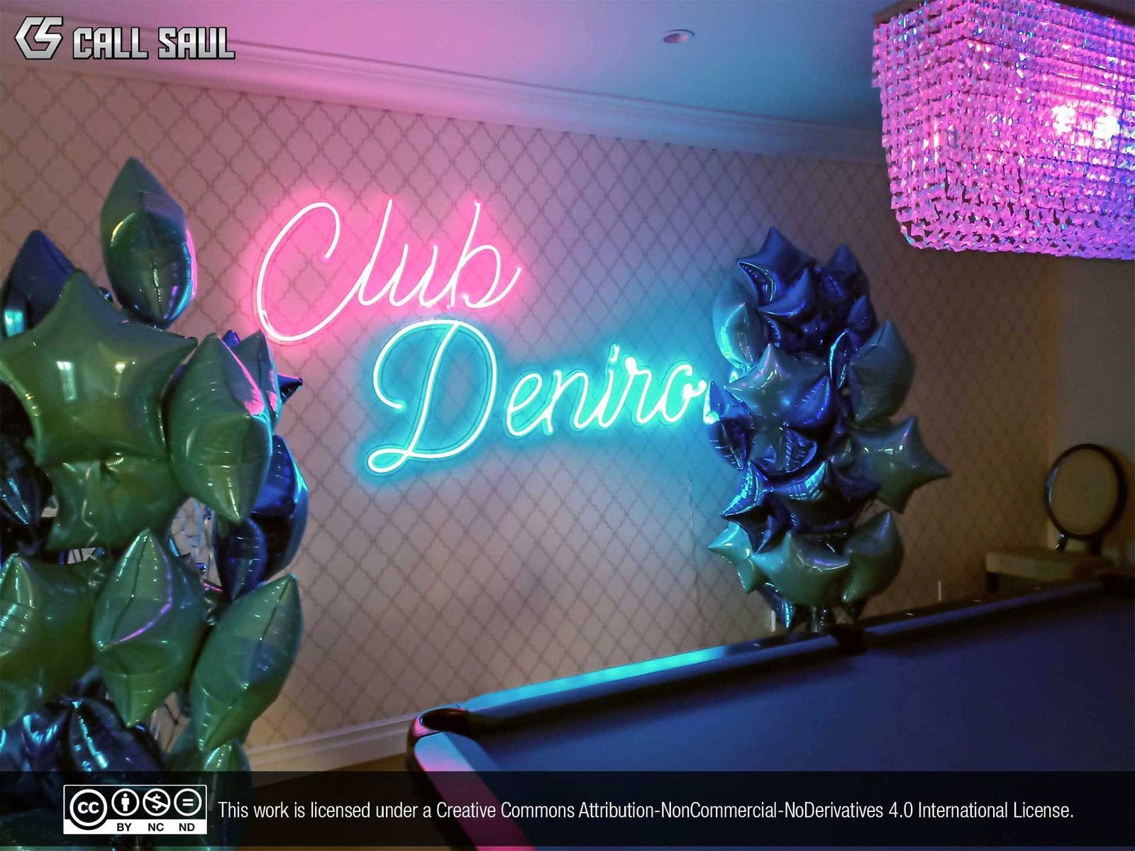 Club Deniro Pink and Blue Color LED Neon Sign